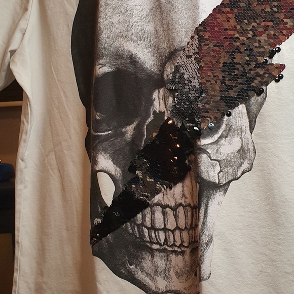 Mens MACEOO SKULLDISCO WHITE Tee suze2/S - Picture 4 of 7